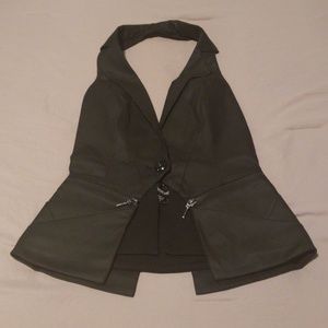 bebe Backless Vest w/Waist Zipper